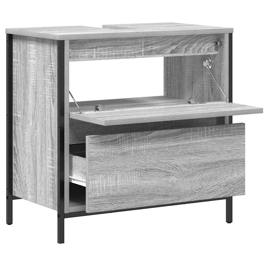 Waschbeckenunterschrank mit Schubladen Grau Sonoma 60x34,5x60cm