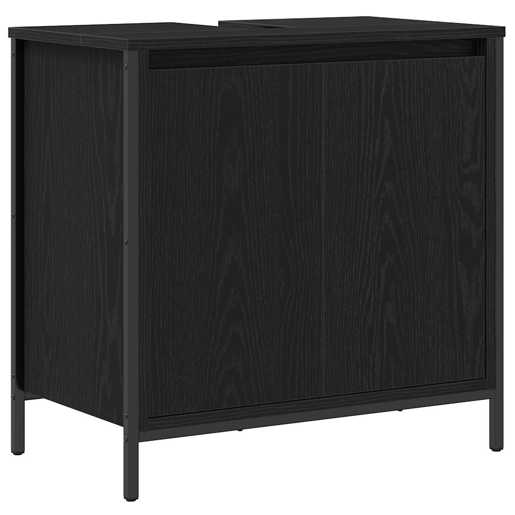 Waschbeckenunterschrank Schwarz 60x34,5x60 cm