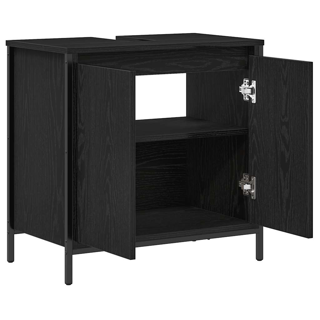 Waschbeckenunterschrank Schwarz 60x34,5x60 cm