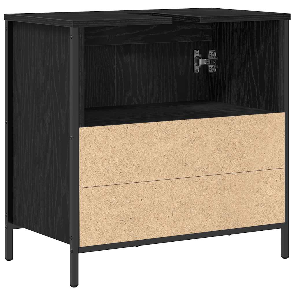 Waschbeckenunterschrank Schwarz 60x34,5x60 cm