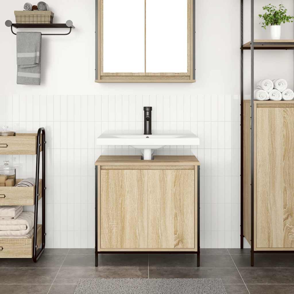 Waschbeckenunterschrank Sonoma-Eiche 60x34,5x60 cm