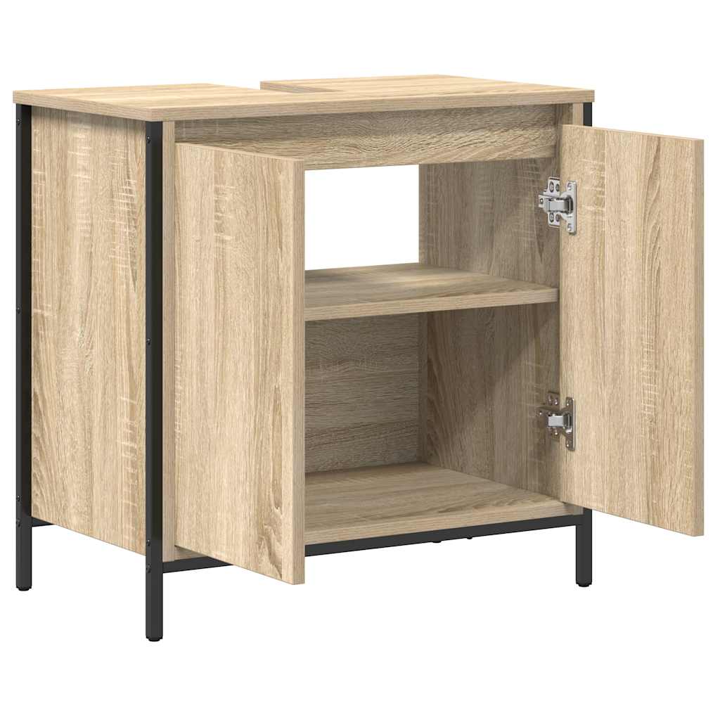 Waschbeckenunterschrank Sonoma-Eiche 60x34,5x60 cm