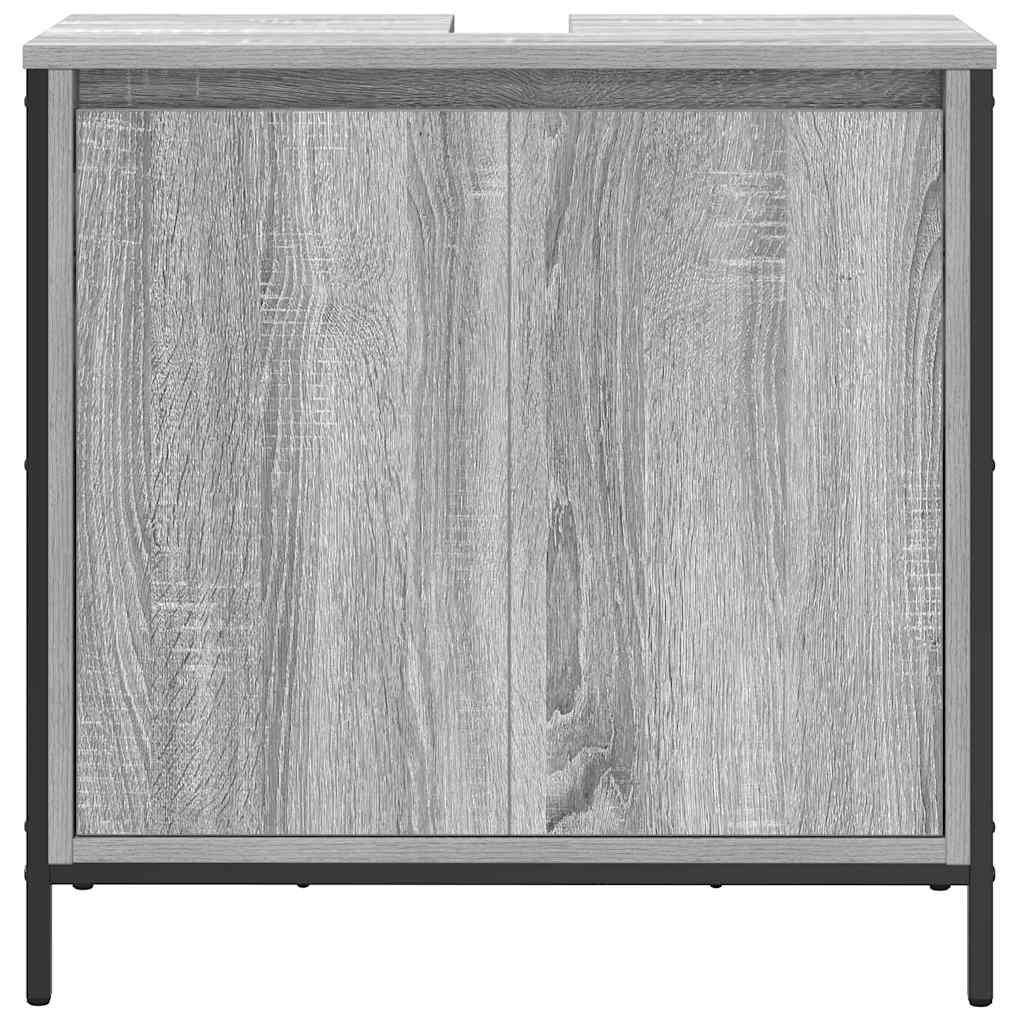 Waschbeckenunterschrank Grau Sonoma 60x34,5x60 cm