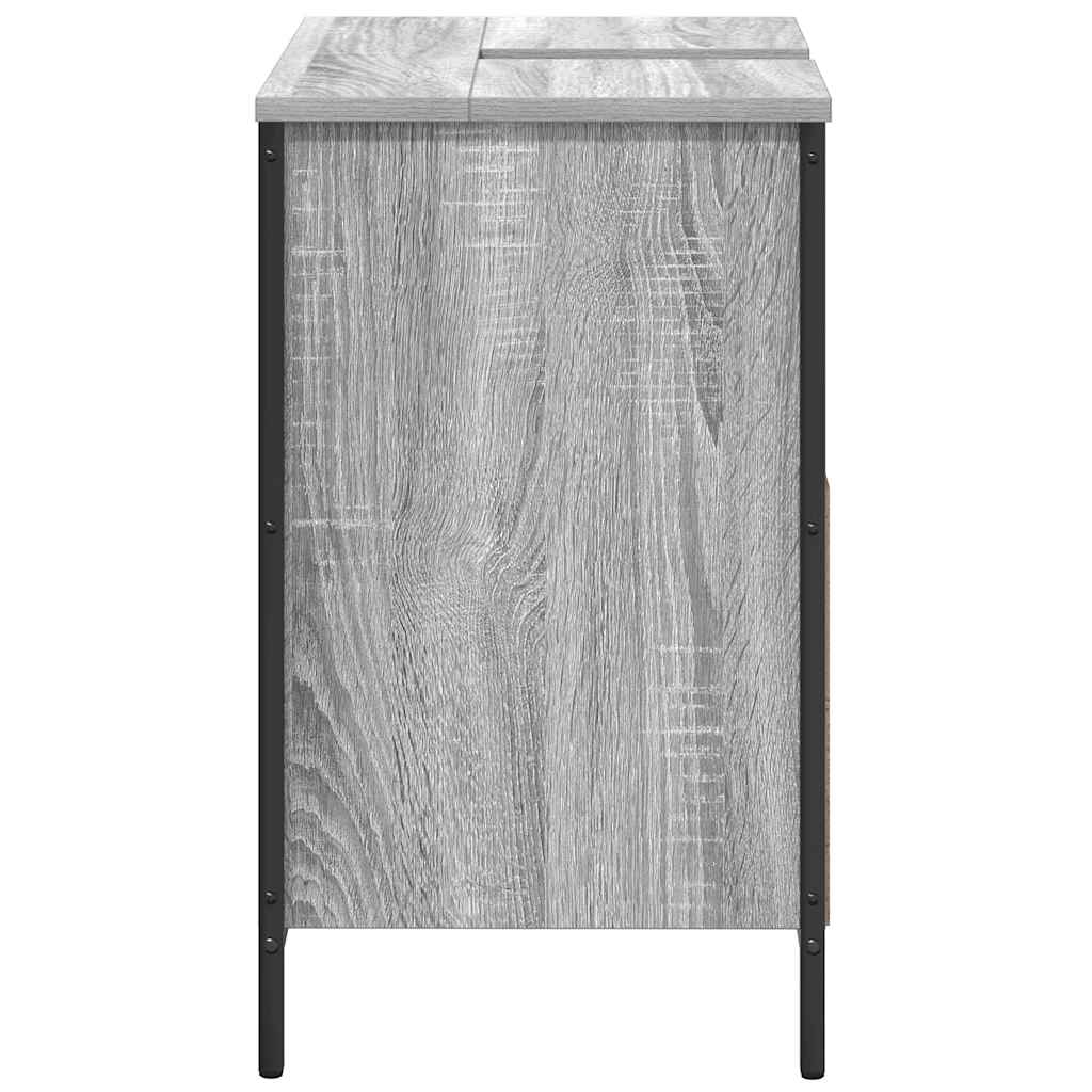 Waschbeckenunterschrank Grau Sonoma 60x34,5x60 cm