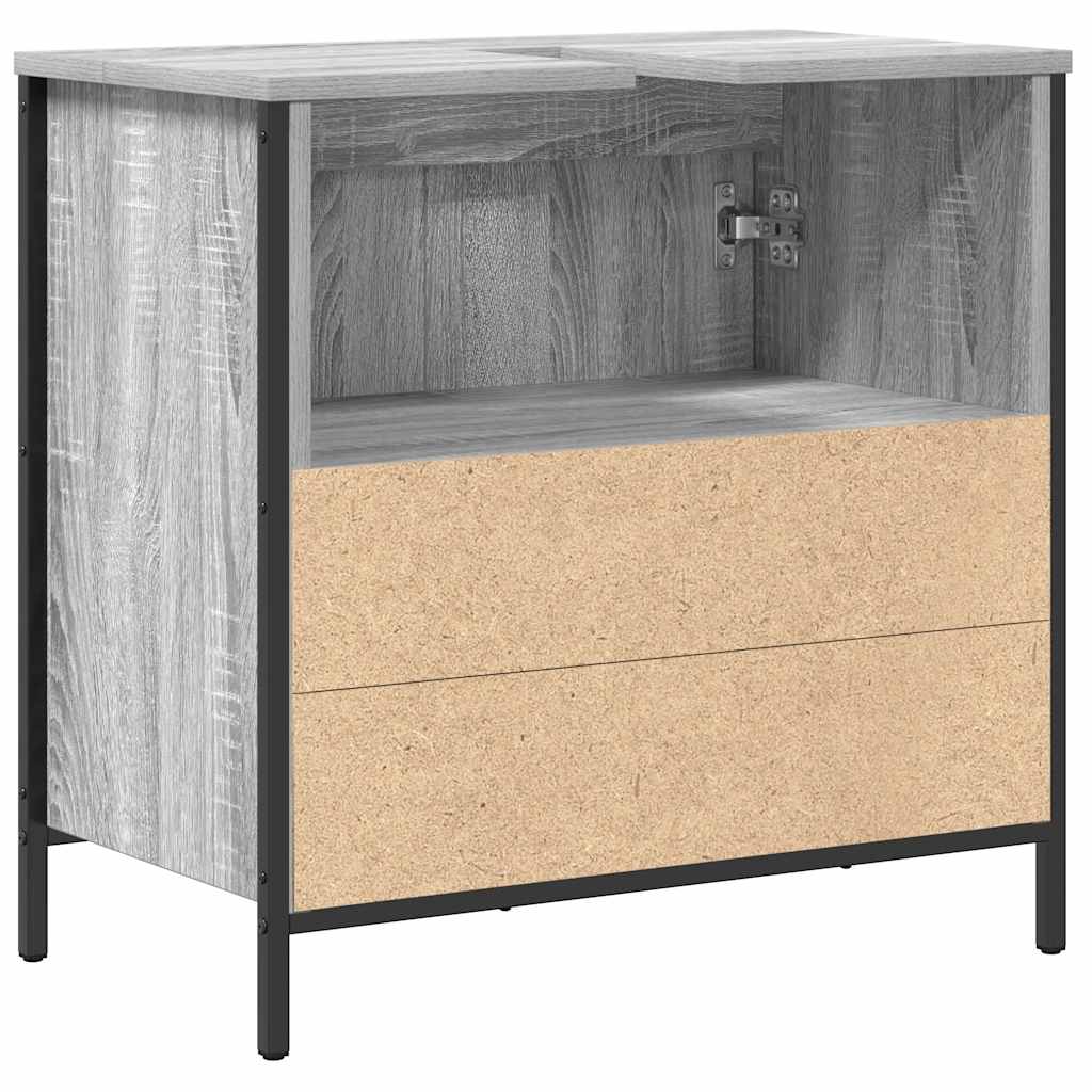 Waschbeckenunterschrank Grau Sonoma 60x34,5x60 cm
