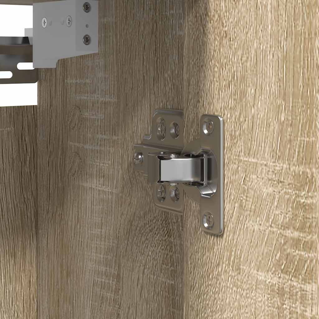 Bad-Wandschrank mit Spiegel Sonoma-Eiche 60x21x60 cm