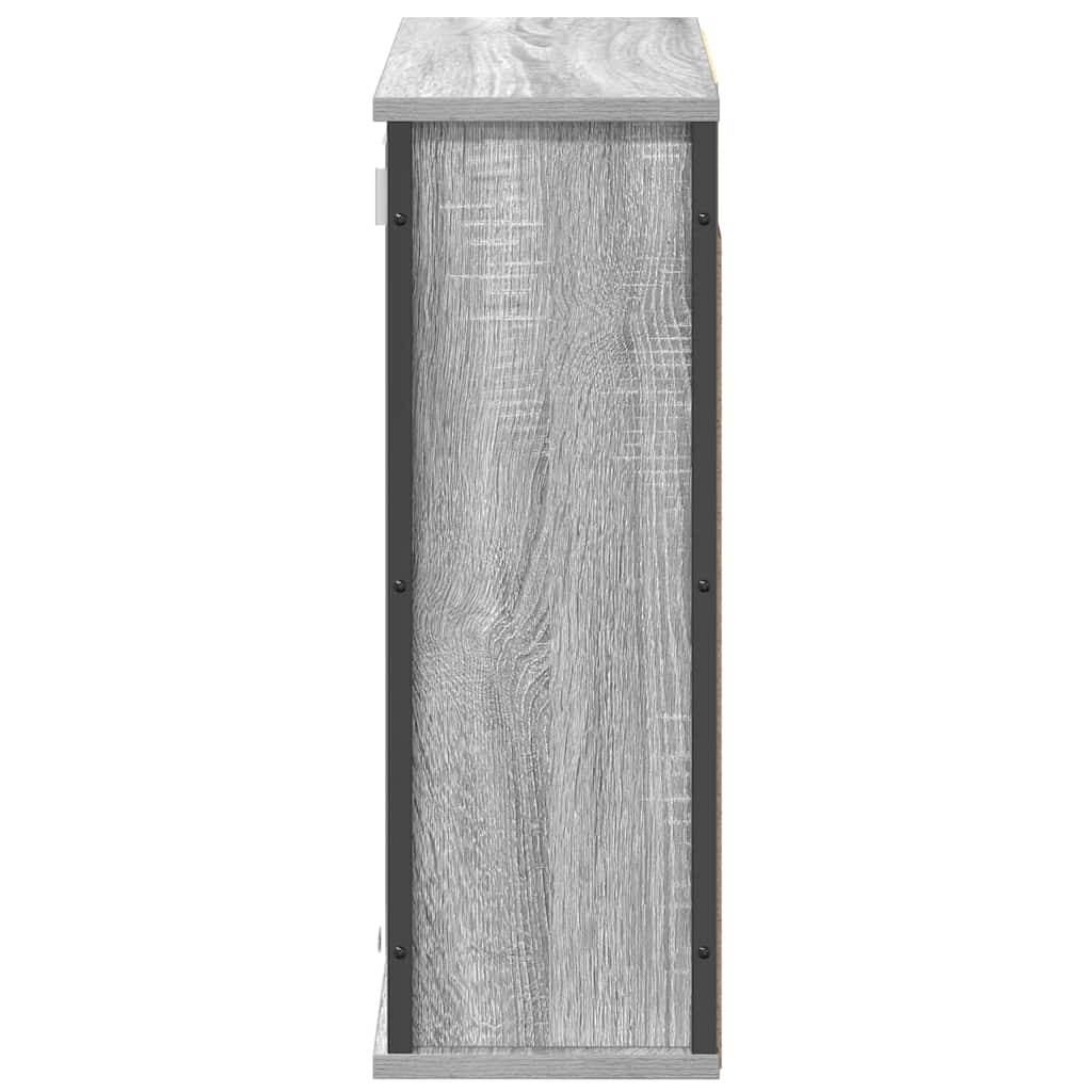 Bad-Wandschrank mit Spiegel Grau Sonoma 60x21x60 cm