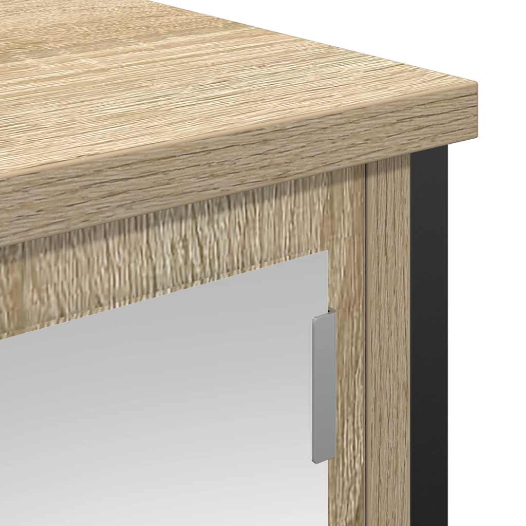 Bad-Wandschrank mit Spiegel Sonoma-Eiche 50x21x60 cm