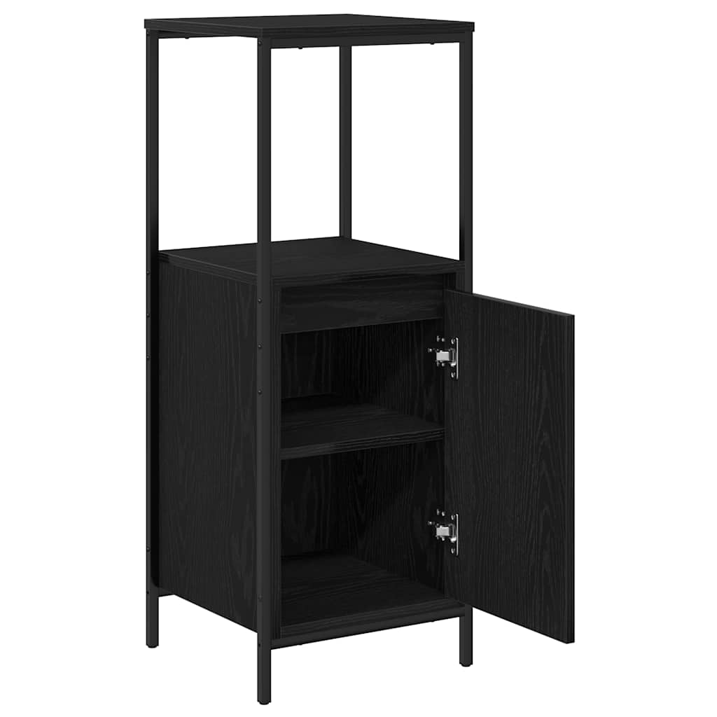 Badschrank mit Regalen Schwarz Eichen-Optik 36x35x95 cm