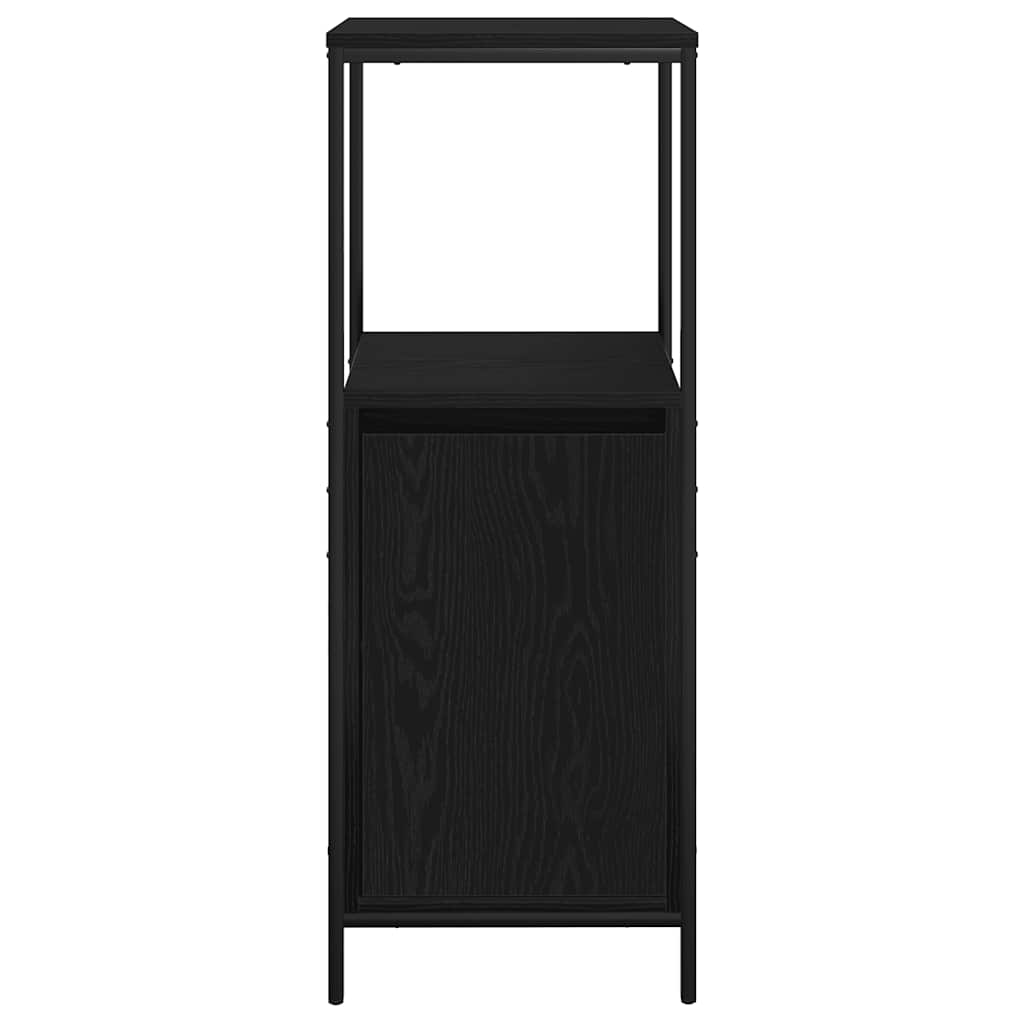 Badschrank mit Regalen Schwarz Eichen-Optik 36x35x95 cm