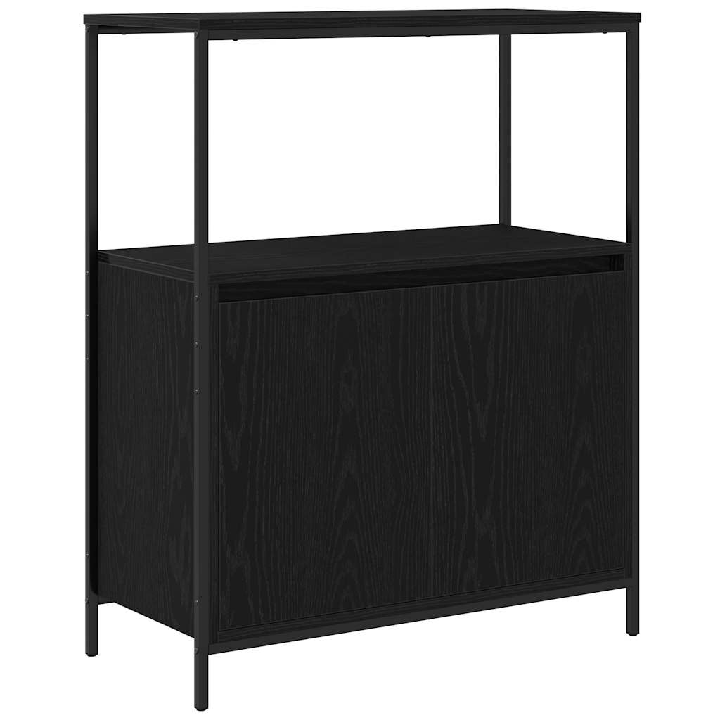 Badschrank mit Regalen Schwarz Eichen-Optik 76,5x35x95 cm