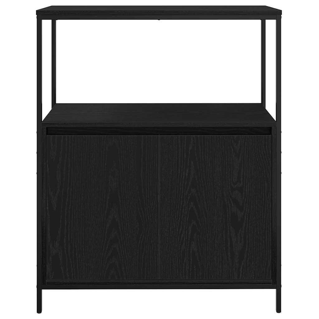 Badschrank mit Regalen Schwarz Eichen-Optik 76,5x35x95 cm