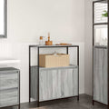 Badschrank mit Regalen Grau Sonoma 76,5x35x95 cm
