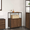 Badschrank mit Regalen Braun Eichen-Optik 76,5x35x95 cm