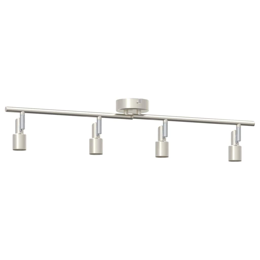 Deckenstrahler mit Strahlern Nickel 70 x 9 x 12,5 cm Stahl