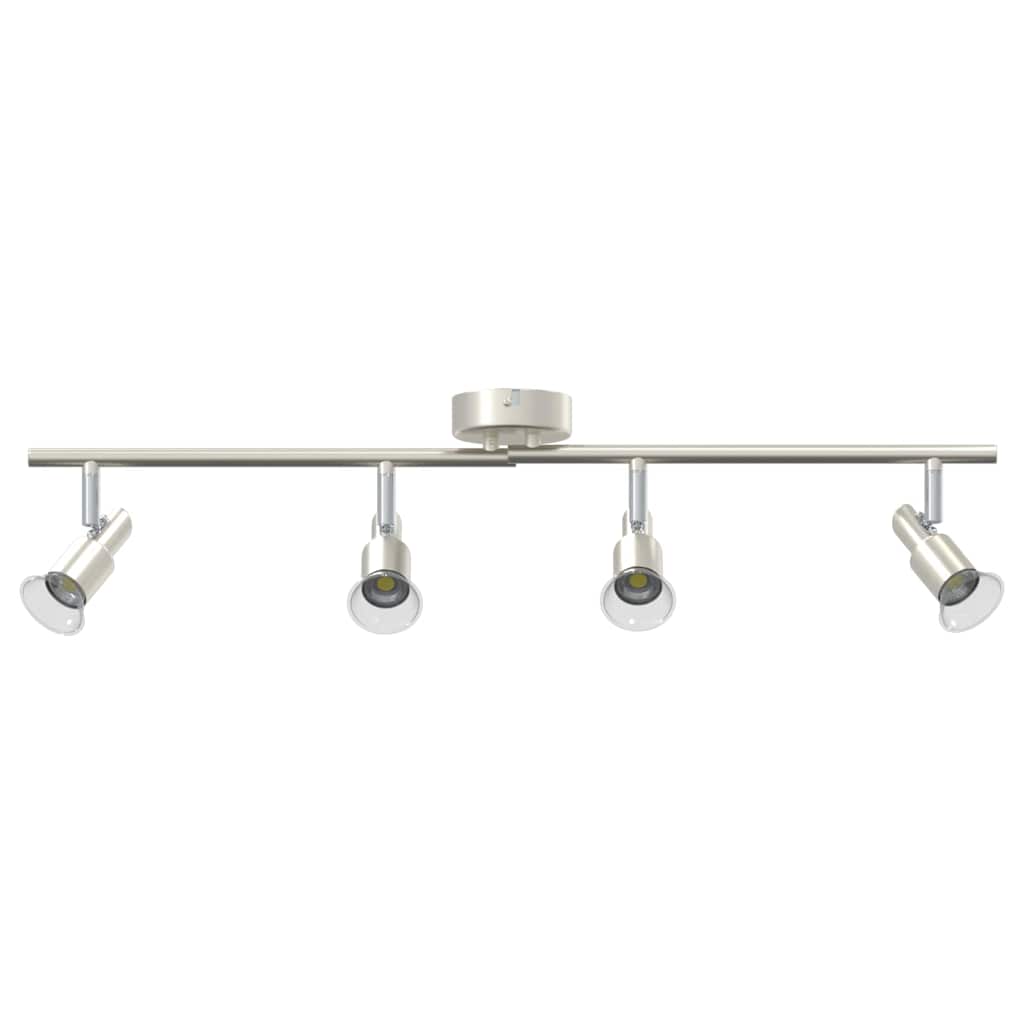 Deckenstrahler mit Strahlern Nickel 70 x 9 x 12,5 cm Stahl
