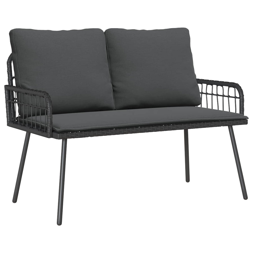 Gartenbank mit Kissen Anthrazit 114 x 64 x 90cm Stahl