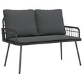 Gartenbank mit Kissen Anthrazit 114 x 64 x 90cm Stahl