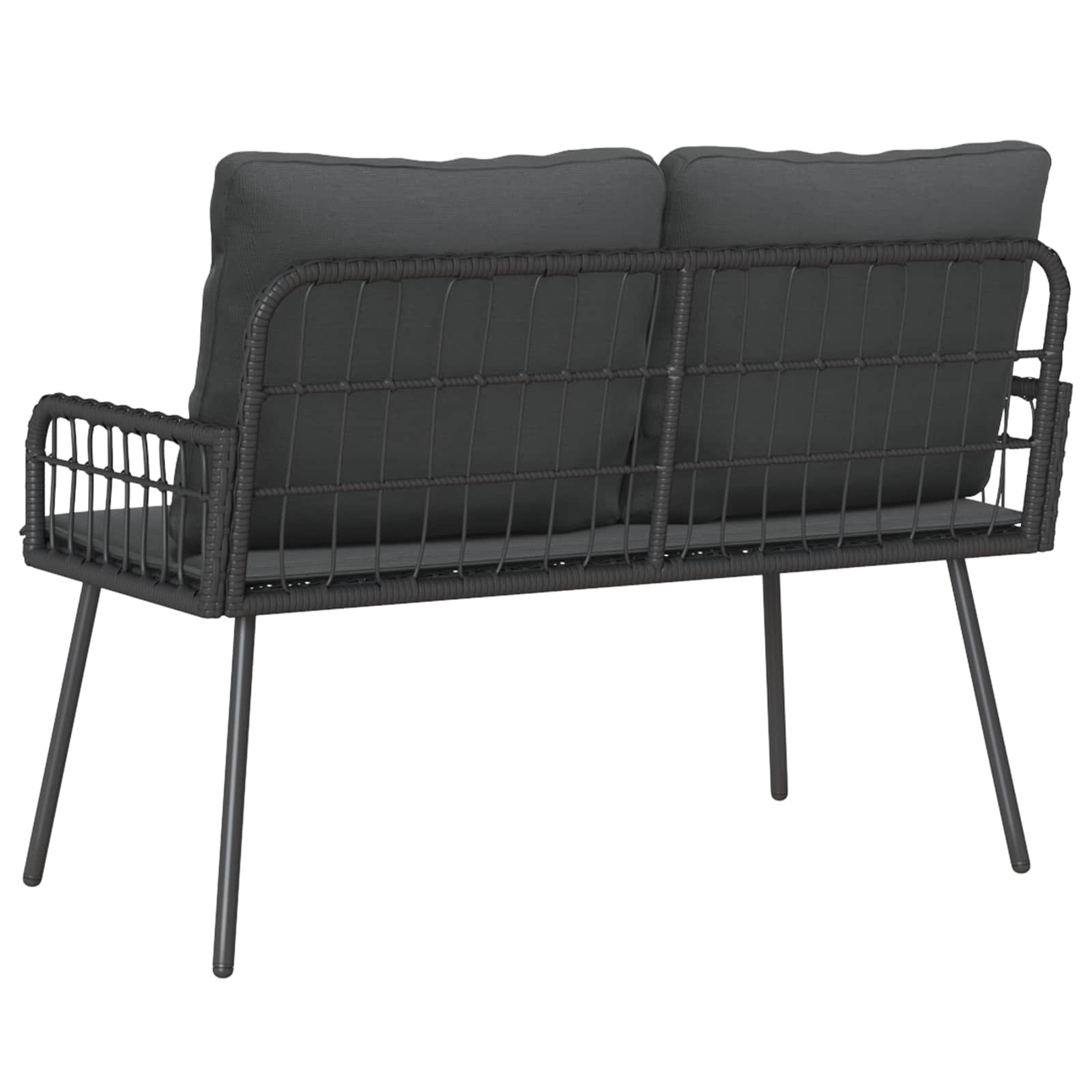 Gartenbank mit Kissen Anthrazit 114 x 64 x 90cm Stahl