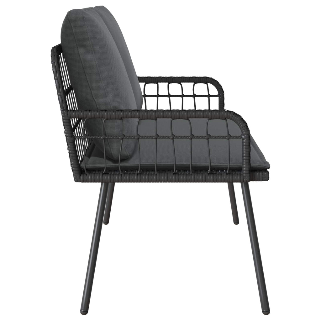 Gartenbank mit Kissen Anthrazit 114 x 64 x 90cm Stahl