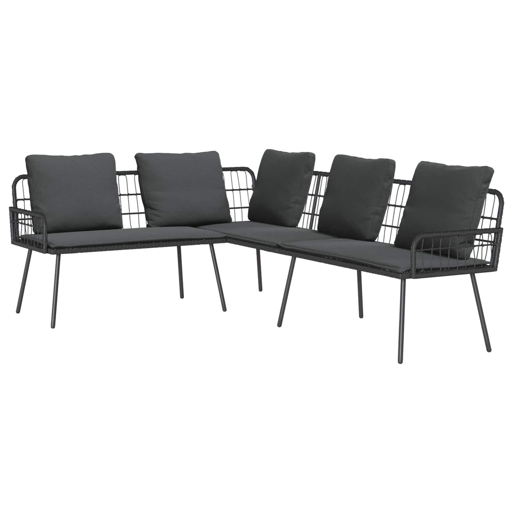 Sofa mit Kissen Anthrazit 173 x 231 x 90cm Stahl