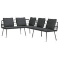 Sofa mit Kissen Anthrazit 173 x 231 x 90cm Stahl