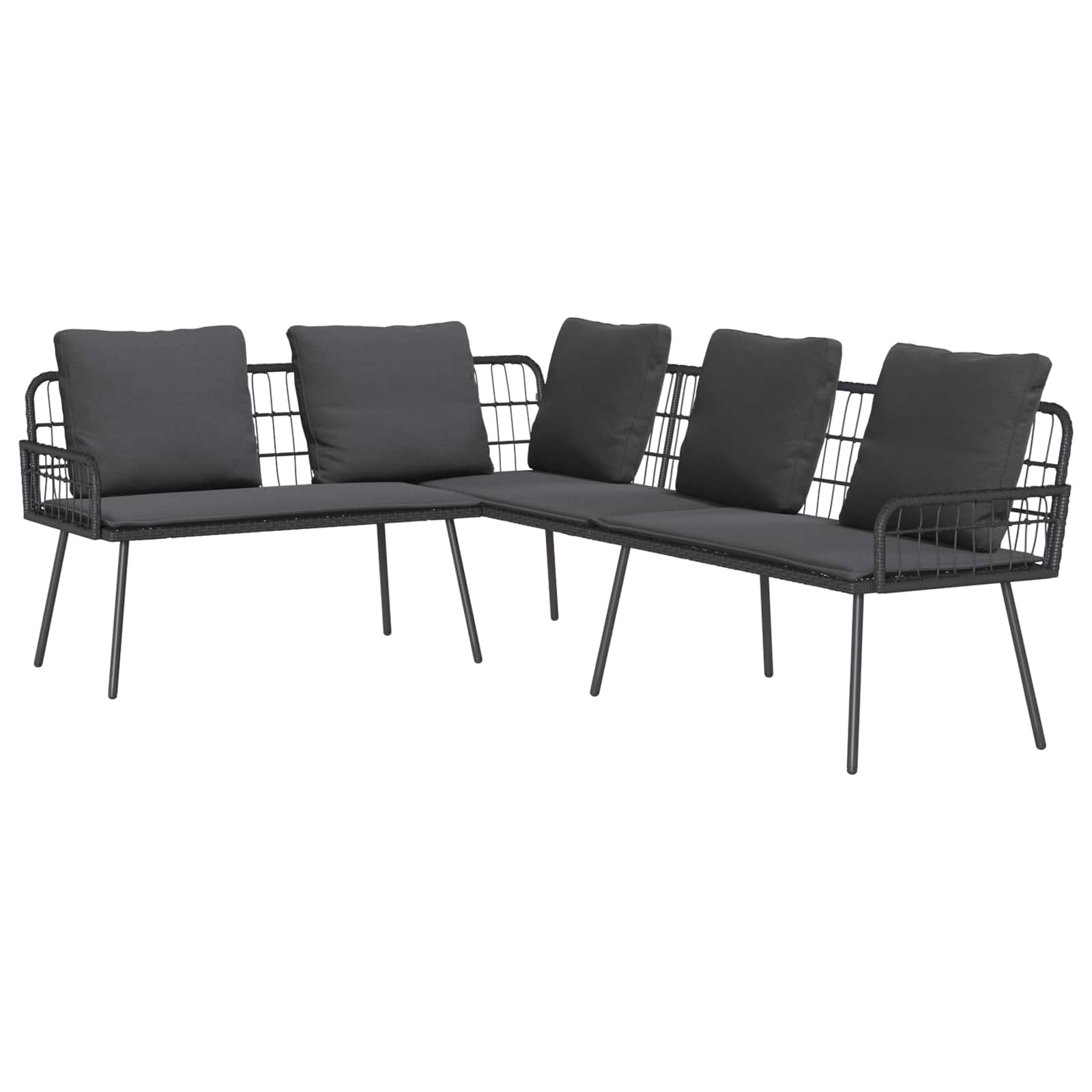 Sofa mit Kissen Anthrazit 173 x 231 x 90cm Stahl