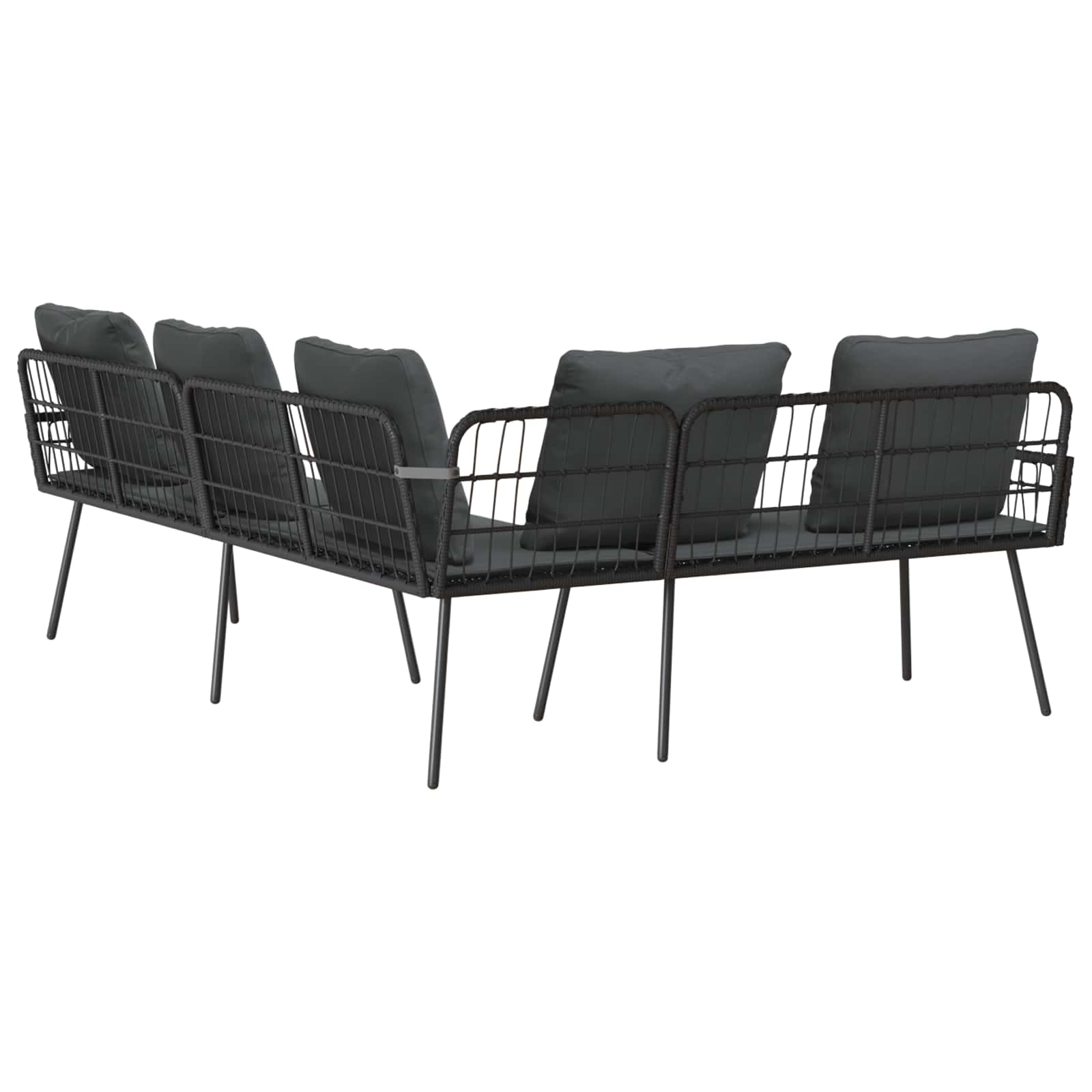 Sofa mit Kissen Anthrazit 173 x 231 x 90cm Stahl