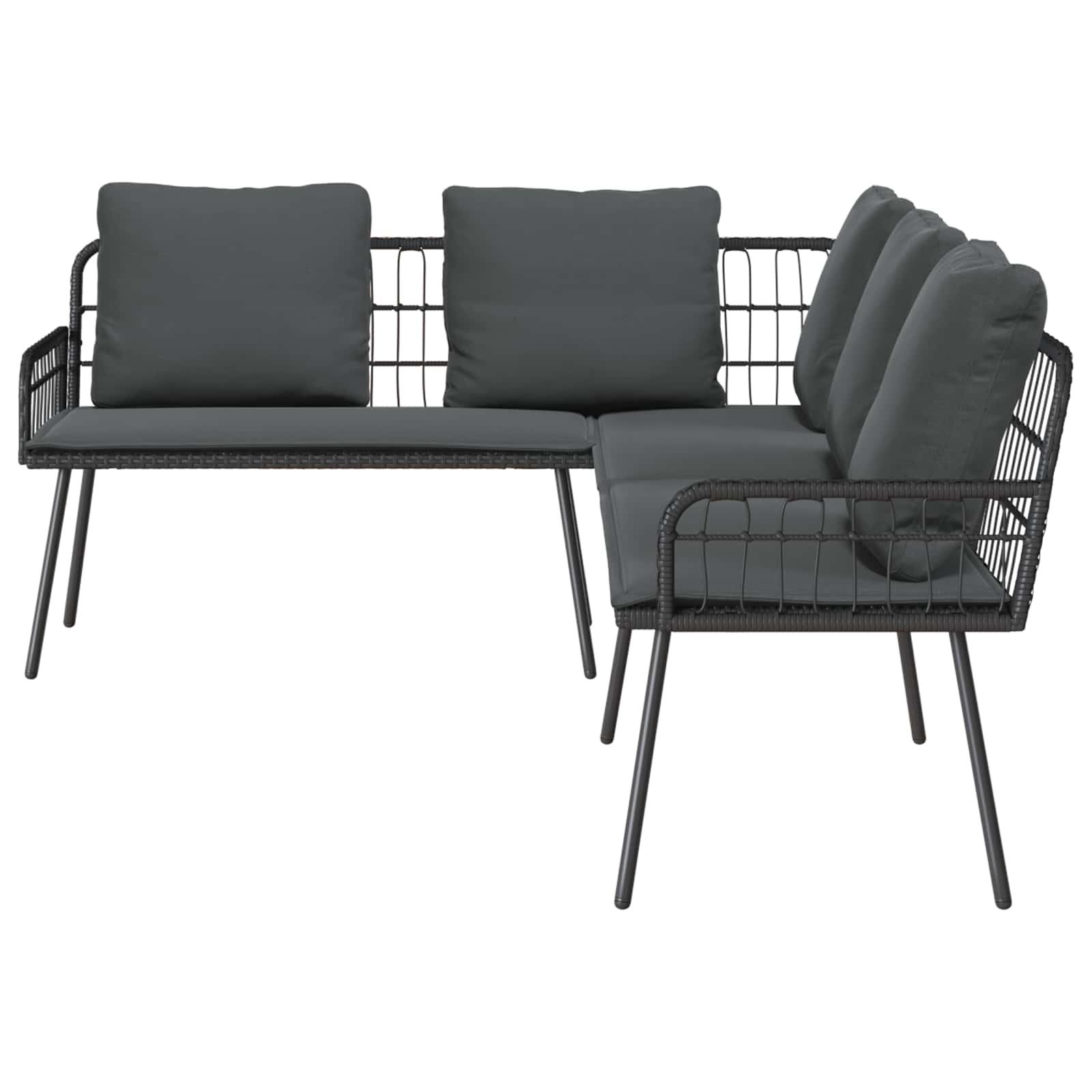 Sofa mit Kissen Anthrazit 173 x 231 x 90cm Stahl
