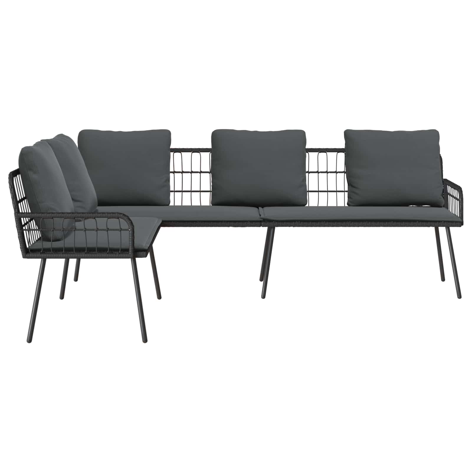 Sofa mit Kissen Anthrazit 173 x 231 x 90cm Stahl