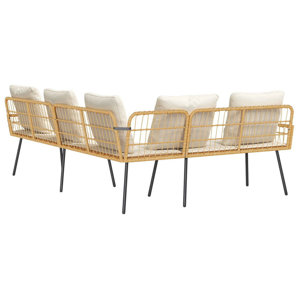 Sofa mit Kissen Natur 173 x 231 x 90cm Stahl