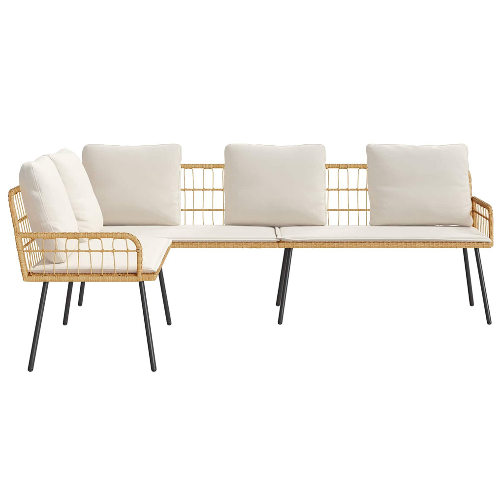 Sofa mit Kissen Natur 173 x 231 x 90cm Stahl