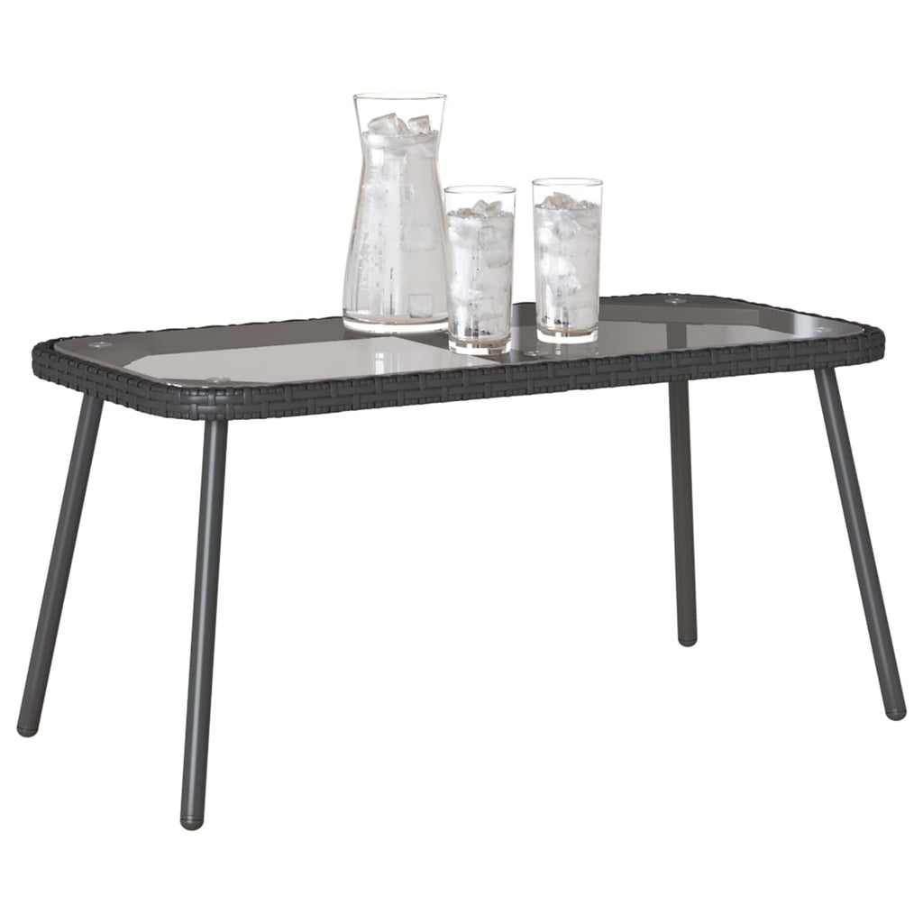 Couchtisch Schwarz 90 x 45 x 43 cm Poly-Rattan