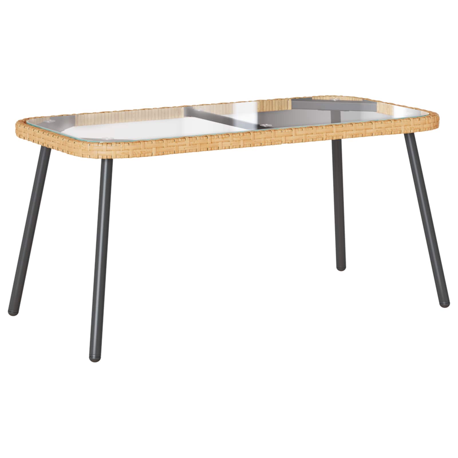 Couchtisch Braun und Schwarz 90 x 45 x 43 cm Poly-Rattan