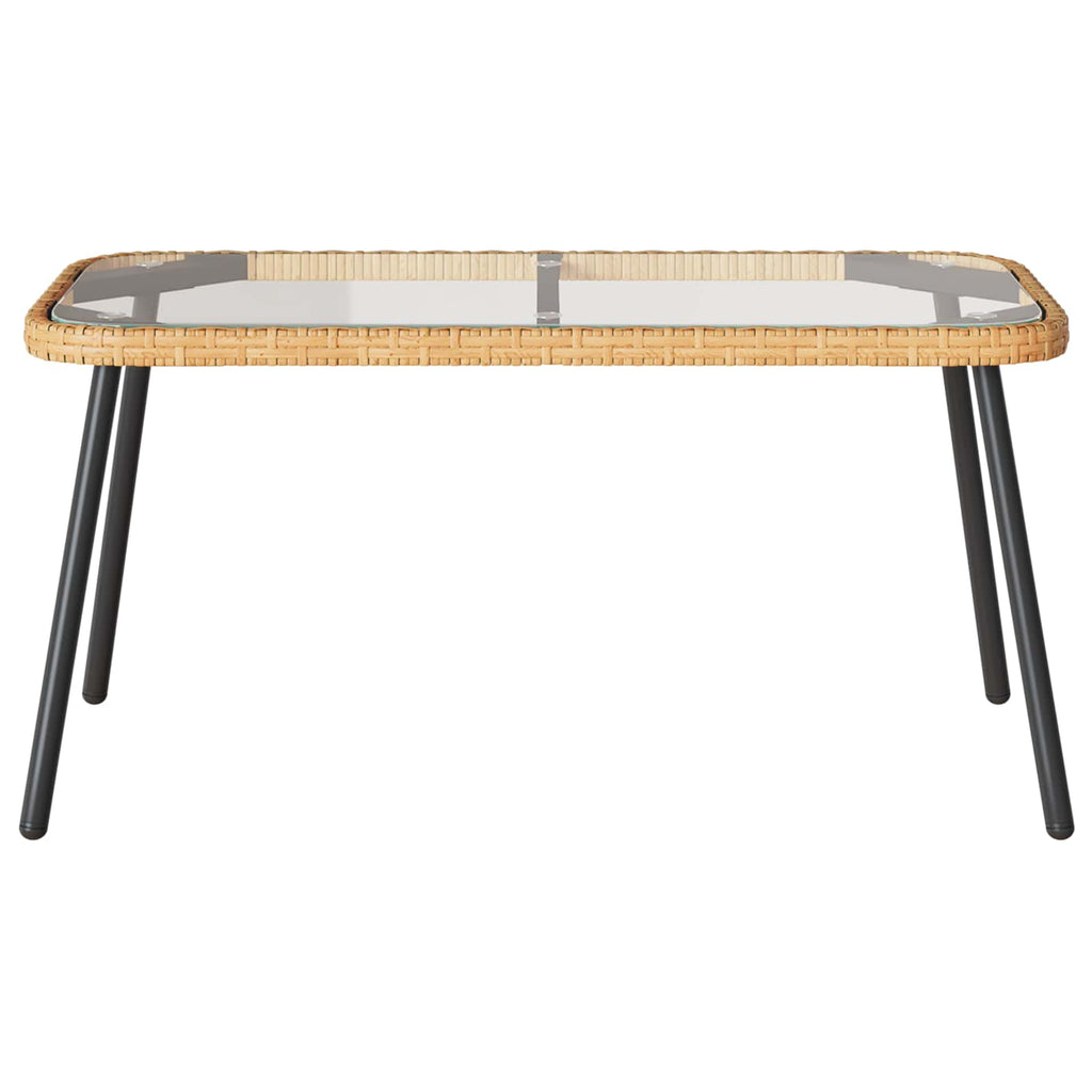 Couchtisch Braun und Schwarz 90 x 45 x 43 cm Poly-Rattan