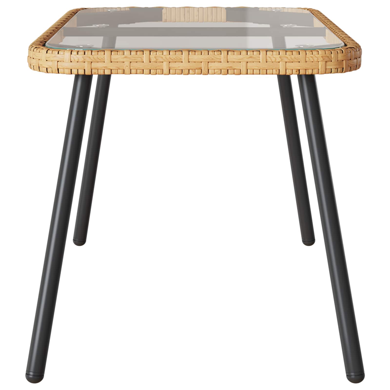 Couchtisch Braun und Schwarz 90 x 45 x 43 cm Poly-Rattan