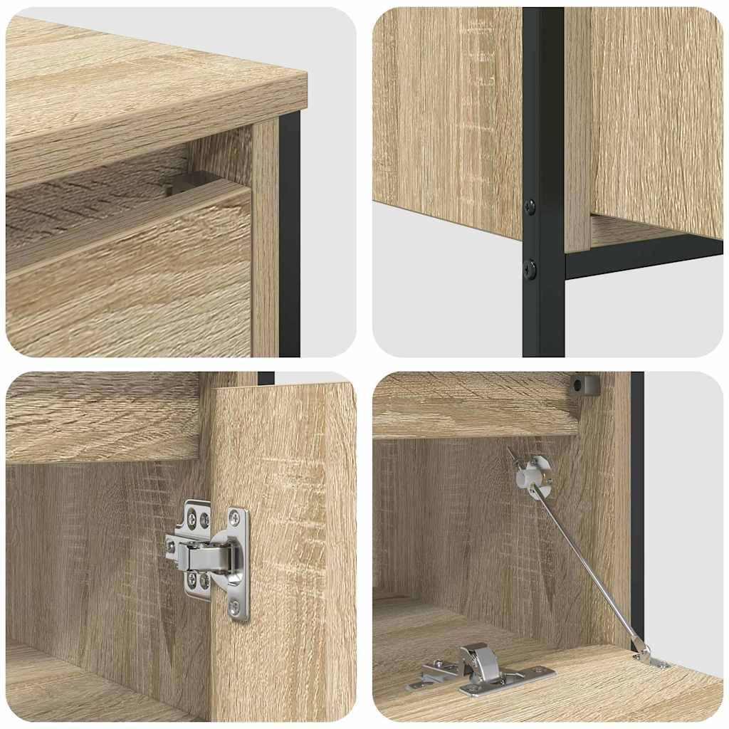 Badezimmermöbel-Set mit Regal 3 pcs Sonoma-Eiche Holzwerkstoff