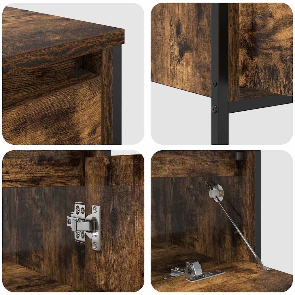 Badezimmermöbel-Set 3 pcs Geräucherte Eiche Holzwerkstoff