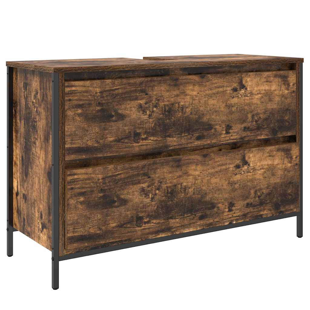 Badezimmermöbel-Set 3 pcs Geräucherte Eiche Holzwerkstoff