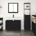 Badezimmermöbel Set mit Schubladen 2 pcs Schwarz Eichen-Optik