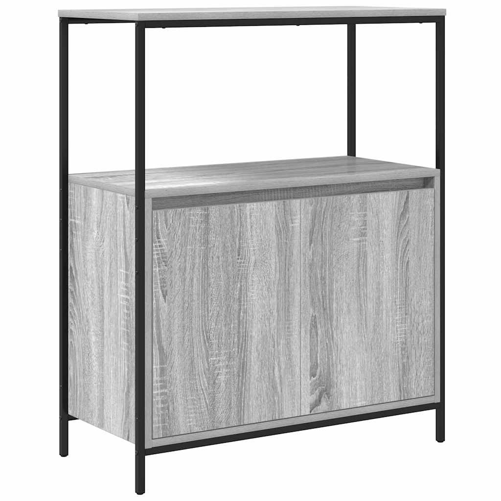 Badezimmermöbel-Set 5 pcs Grau Sonoma und Schwarz Holzwerkstoff