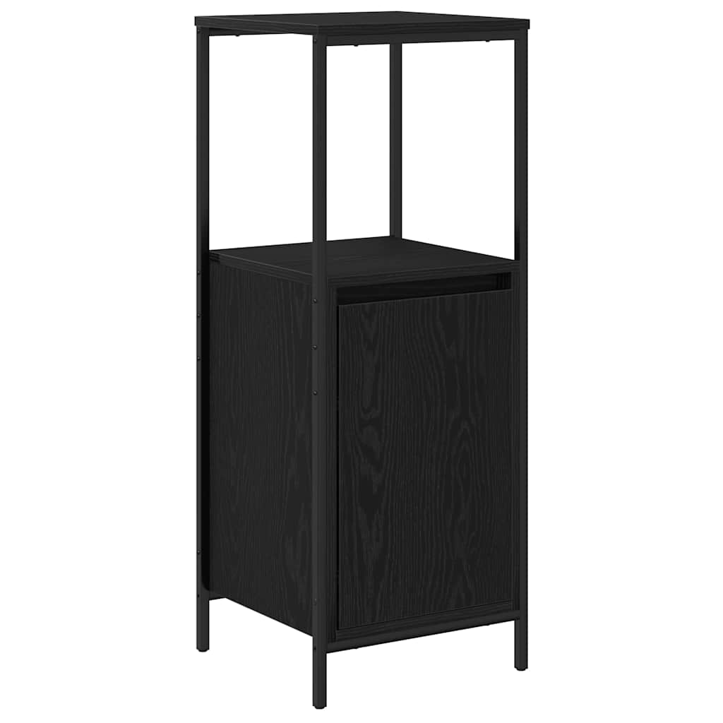 Badezimmermöbel-Set 3 pcs Schwarz Eichen-Optik Holzwerkstoff