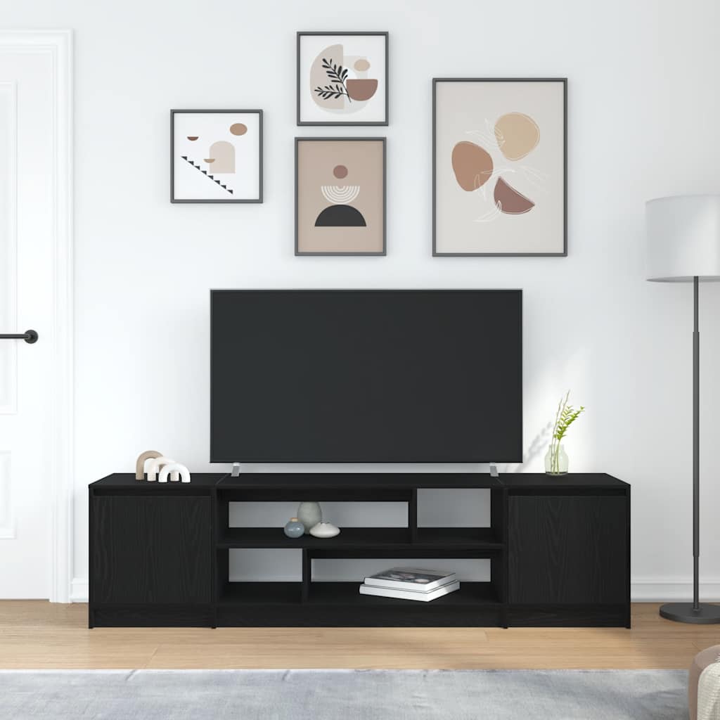 TV-Schrank Schwarz Eiche-Optik 188,5x41x50 cm Holzwerkstoff