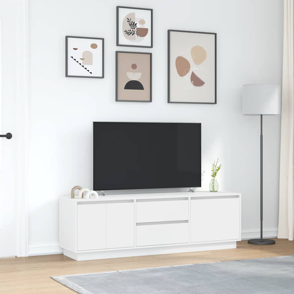 TV-Schrank mit LED-Leuchten Weiß 160,5x41x50 cm