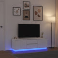 TV-Schrank mit LED-Leuchten Weiß 160,5x41x50 cm