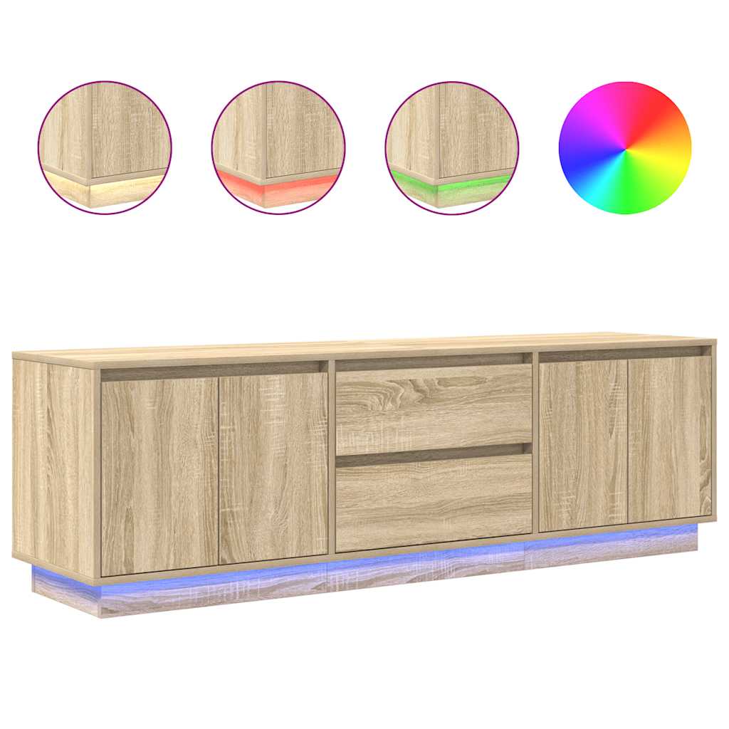 TV-Schrank mit LED-Leuchten Sonoma-Eiche 160,5x41x50 cm