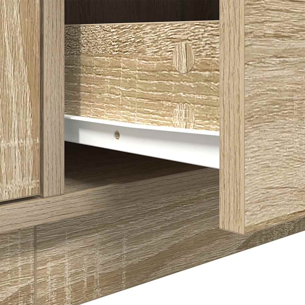 TV-Schrank mit LED-Leuchten Sonoma-Eiche 160,5x41x50 cm