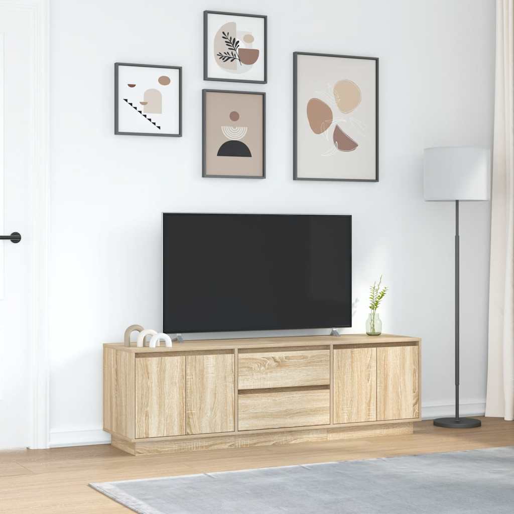 TV-Schrank mit LED-Leuchten Sonoma-Eiche 160,5x41x50 cm