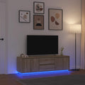 TV-Schrank mit LED-Leuchten Sonoma-Eiche 160,5x41x50 cm