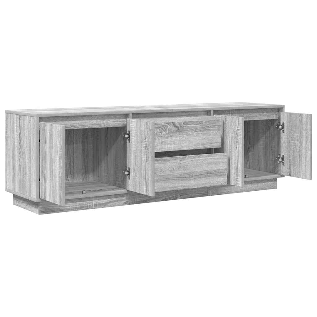 TV-Schrank mit LED-Leuchten Grau Sonoma 160,5x41x50 cm